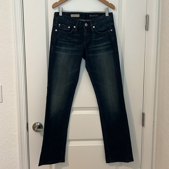 AG Adriano Goldschmied Tomboy Boyfriend Fit Dark Wash Blue Denim Jeans Size 24 - Picture 5 of 14
